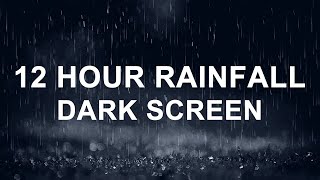 Gentle Night Rain 12 HOURS  Sleep Insomnia with DARK SCREEN White Noise [upl. by Hesper]