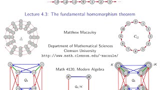 Visual Group Theory Lecture 43 The fundamental homomorphism theorem [upl. by Levitus782]