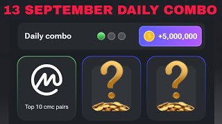 13 SEPTEMBER HAMSTER KOMBAT DAILY COMBO CARDS TODAY [upl. by Einolem]