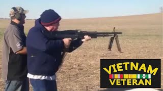 Vietnam Vet Shooting an M60 first time since Vietnam [upl. by Alitta713]