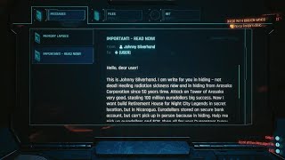 Fake Johnny Silverhands Email Phantom Liberty Cyberpunk 2077 PS5 [upl. by Jeritah578]