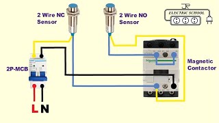 2 wire proximity sensor magnetic contactor connection [upl. by Timmie]