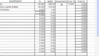 Cosmetic Chemist Tips  Creating a formulation spreadsheet [upl. by Boggs77]