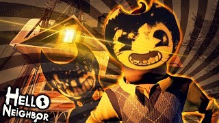 BENDY in Hello Neighbor RIP Oo  Hello Neighbor Halloween Update Sammy Bendy Mod Hacking [upl. by Amsirak473]