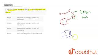 onitrophenol is more volatile than pnitrophenol it is due to  CLASS 12  MOCK TEST 8  CHEMIS [upl. by Airtemed]