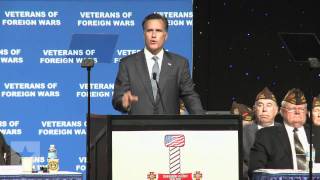 Video Mitt Romney Addresses VFW Convention Full Speech [upl. by Zollie753]