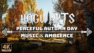 A Peaceful Autumn Day at Hogwarts  4K Harry Potter Music amp Ambience [upl. by Anitsirhk]