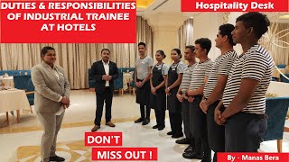 Duties amp Responsibilities of Industrial Trainees at 5 star Hotel [upl. by Viviyan882]