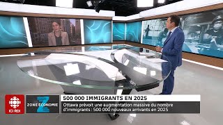 Zone économie  Immigration au Canada  500 000 immigrants en 2025 [upl. by Elyc371]