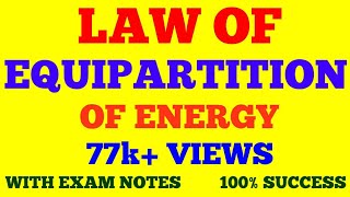 LAW OF EQUIPARTITION OF ENERGY  WITH EXAM NOTES [upl. by Sidoon]