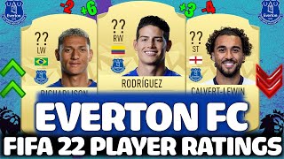 FIFA 22  EVERTON PLAYER RATINGS PREDICTIONS FT RODRIGUEZ RICHARLISON CALVERT LEWIN ETCFIFA 22 [upl. by Ozzy174]