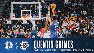 Quentin Grimes 20 Points Highlights vs Clippers  October 14 2024 [upl. by Eahsat]