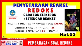 Setarakan reaksi redoks H2O2 aq  MnO4 aq ⟶ Mn2 aq  O2 g ASAM CARA ION ELEKTRON [upl. by Yednil601]