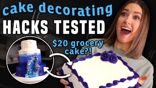 Testing Cake Decorating Hacks on a 20 Grocery Store Cake [upl. by Schiff195]