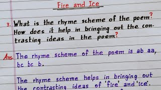 What is the rhyme scheme of the poem  Fire and Ice  Class 10 English Poem  NCERT [upl. by Medlin]