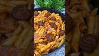 Macarrones con Chorizo y Panceta Curada 😋👍 shorts reels [upl. by Ahsika903]