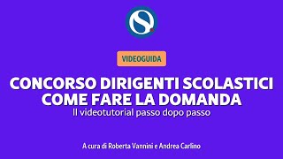 TUTORIAL  Concorso dirigenti scolastici la domanda senza segreti Tutti i passaggi spiegati [upl. by Su]