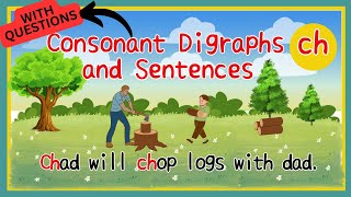 PRACTICE READING FOR BEGINNERSCONSONANT DIGRAPHS AND SENTENCES with QUESTIONS readingpractice [upl. by Drallim]