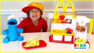 Ryan Pretend Play with McDonalds Toys and cook toys food [upl. by Avalsorim]