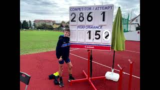 Nejc Brinovar SLO High Jump Boys U12 150 cm NR 1st Place National Championships Maribor 2024 [upl. by Etteneg]