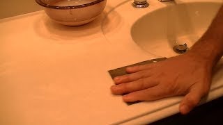 Restoring Cultured Marble Countertops  Polish Out Scratches Yourself [upl. by Gnuh]