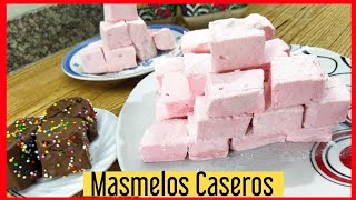 MASMELOS CASEROS MARSHMALLOWS CASEROS  COMO HACER MALVAVISCOS [upl. by Aivonas]