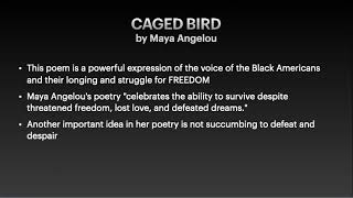 Caged Bird Analysis [upl. by Sturdivant]