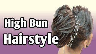 High Bun Hairstyle Latest Advance Bride Hairstyleyoutube [upl. by Derfniw]