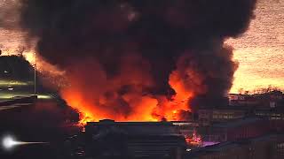 100 New Jersey firefighters battle blaze at former Singer sewing machine factory [upl. by Macgregor]