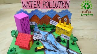 WATER POLLUTION MODEL FOR SCHOOL PROJECT  SCHOOL EXHIBITION  MODEL MAKING OUT OF CARDBOARD [upl. by Macleod]