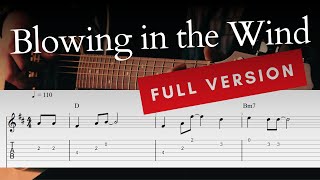 Blowin in the Wind  Bob Dylan  EASY Fingerstyle Guitar Lessons TAB [upl. by Asert254]