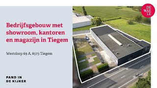 Bedrijfsgebouw bestaande uit showroom kantoren en magazijn te koop in Tiegem [upl. by Skurnik913]