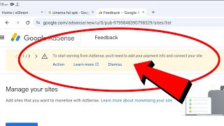 To start earning from Adsense youll need to add your payment info and connect your site Problem [upl. by Boak]