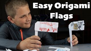 Easy Origami Flag How to fold custom paper flags [upl. by Oslec]