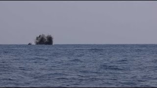 La vidéo du déminage dun obus datant de la Seconde Guerre mondiale ce matin à Menton [upl. by Ynneb]