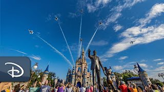 US Air Force Thunderbirds Magic Kingdom Flyover 2022  Walt Disney World [upl. by Jepson]