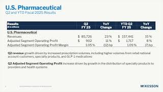 McKesson Corporation MCK Q2 2025 Earnings Presentation [upl. by Andrel]