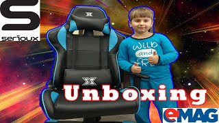 Am cumparat Scaun gaming Serioux Torin BlackBlue de la Emag [upl. by Nnair]