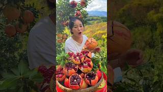 Beautiful Landscape of Delicious Pomegranate Fruit Farm  Amazing Fresh Fruits shorts ytshorts [upl. by Millwater]