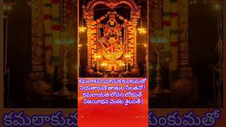 Sri Venkateshwara sthostram కమలాకుచ చూచుక కుంకుమతో 🙏lordvenkateswarasongsbalajithirumalaghiri [upl. by Eemak]