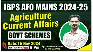 Agriculture Current Affairs  IBPS AFO Mains 202425  By Sudarshan Karhale Sir [upl. by Dressel63]