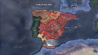 Spanish Civil War but non historical  HOI4 timelapse [upl. by Mansoor]