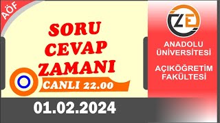 AÖF 01 02 2024  Ders Seçim Sorularınız  Bahat Dönemi Başladı [upl. by Trahurn]