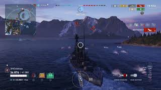 Courbet 1944 Gameplay  French T3 Battleship  a terrible still brilliant ship WOWSL [upl. by Inanak]