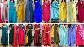 Simple or Stylish Plain Anarkali Suit Design Ideas for girls 2023  Anarkali Style Suit Design [upl. by Lardner]