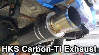 HKS CarbonTi Exhaust Install amp Rev Sounds  WRX Build [upl. by Haraz52]