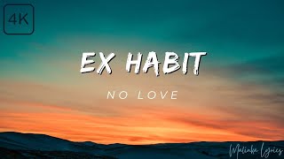 Ex Habit  No Love 4k Lyrics [upl. by Notelrac]