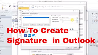 How To Add or Create Signature In Outlook 2010 2013  2016 [upl. by Ruthi504]