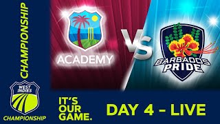 🔴 LIVE WI Academy v Barbados  Day 4  West Indies Championship 2024  Saturday 20th April [upl. by Keever]