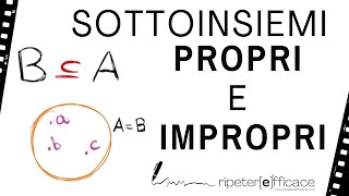 Insiemi e sottoinsiemi esempi  Lezione sui sottoinsiemi propri e impropri con esempi [upl. by Robson]